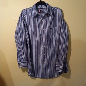Men's Chaps EZ Care Button Up Striped Long Sleeve Shirt.